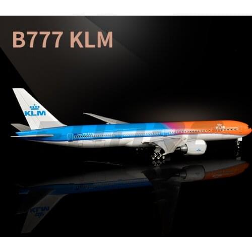 1/150 Scale Diecast Resin 47cm B777-300ER Airplane model KLM Royal Dutch Airlines Airways Air bus Passenger with cabin lights