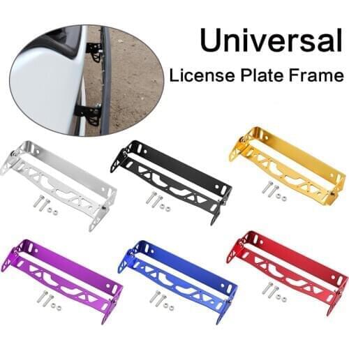 1PCS New Multi Color Auto License Plate Frame Aluminum Rotating Number Plate Adjustable License Plate Frame Tag Holder