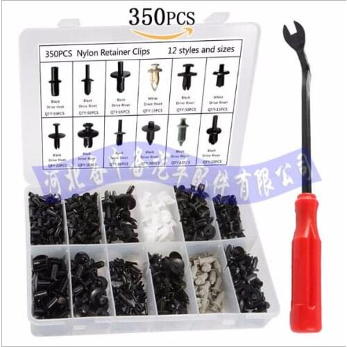 350PCS Automobile body Panel Lining Trim Main Fastener Nylon Rivet Fastener Clips Universal Mixed Car Fastener