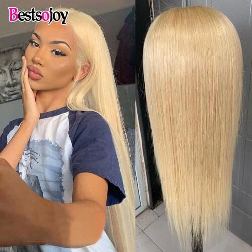 613 Blonde Straight Wig 13x4 Lace Part Human Hair Wigs Honey Blonde Brazilian Middle Part Wig For Women 13x6x1 Lace Remy Hair