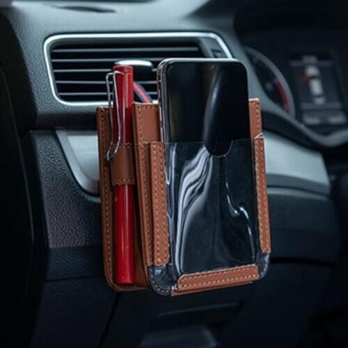 Car Air Outlet Pockets Car Multi-function PU Car Auto Phone Storage Bag Hanging Bag Creative Box for Car Interior Accessories