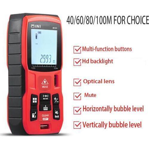 High Quality Mini Digital Laser Distance Meter 40m/60m/80m/100m Laser Rangefinder Laser Tape Measuring Diastimeter Tester Tool