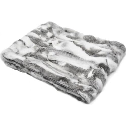 CX-D-11 European Fashion Design Bed Setting Real Rabbit Fur Throw Blanket Rug