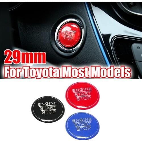 JEAZEA 1X Car Engine Start Stop Push Button Ignition Switch Decorative Cover Trim Fit For Toyota CHR Corolla Auris Prius Styling