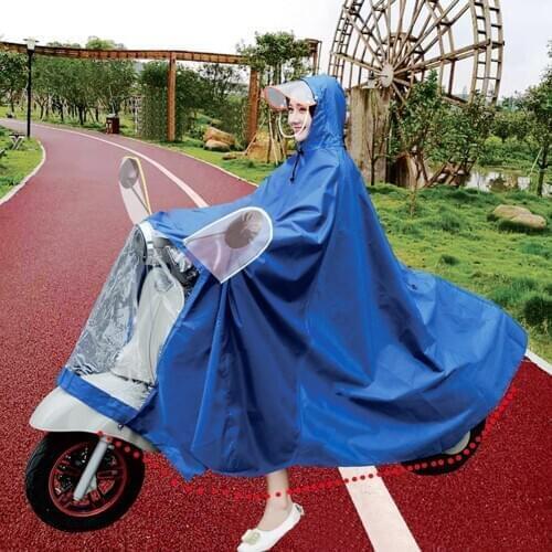 Unisex Electric Motorcycle Driving Rainproof Hooded Raincoat Rain Poncho Cover