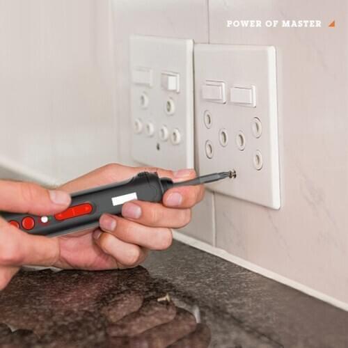 Mini Electric Screwdriver Cordless Screw Driver Power Tool LED Light with 19pcs Bits Kit for Home DIY Assemble Installation