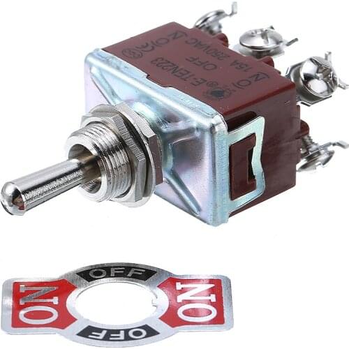 1pc Electric Toggle Switch 6 Pin Durable Momentary ON/OFF/ON 3 Position DPDT Switch with Waterproof Cap AC 250V 15A