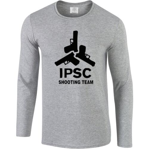 IPSC Tiro equipo Cool New Casual Men T Shirt autumn T-Shirt Men High Quality Cotton O-Neck long Sleeve T Shirts Male Top Tees
