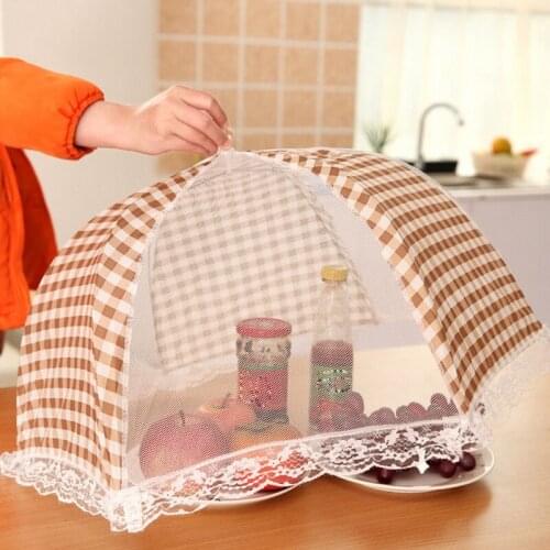 Sanitary Umbrella Barbecue Anti-flies Anti-mosquito Food Vegetable Cover Barbecue Picnic Utensils Kitchen Mesh Folding Cover