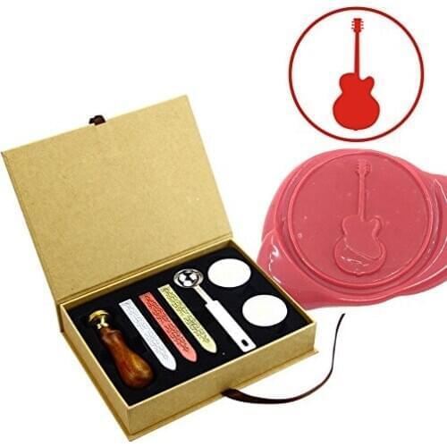 Guitar Music Instrument Wax Seal Stamps Kit Brass Heads Wedding Envelope Invitation Brass Stamp