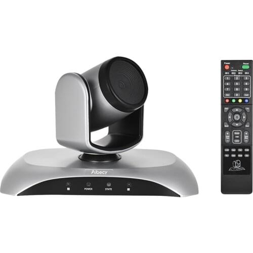 HD 1080P Conference IP Camera USB Plug & Play 350 Degree Rotation with Remote Control Power Adapter for Video Meetings Training