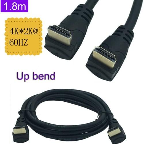 HDMI 2.0V 4K*2K @60HZ ,HDMI Male Up Angled to HDMI Male Up Angled Cable 1.8M