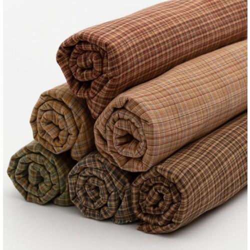 50cm*140cm/piece,Retro Plaid First Dyed Cotton Cloth,Clothing,Decoration,Tablecloth,Curtain,Puppet Fabric,DIY Handmade Materials