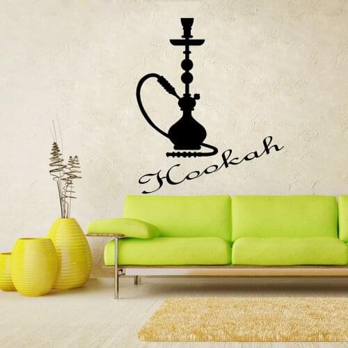 Hookah Logo Bar Wall Window Stickers Cafe Lounge Room Decoration Vinyl Wall Decals Smoking Room Living Room Decor Poster A089