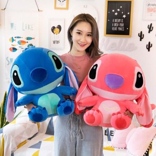 35-45CM Disney Lilo & Stitch Pink Blue Stuffed Plush Dolls Pendant Toys Models Cute Boy Girl Christmas Halloween Toy Gifts