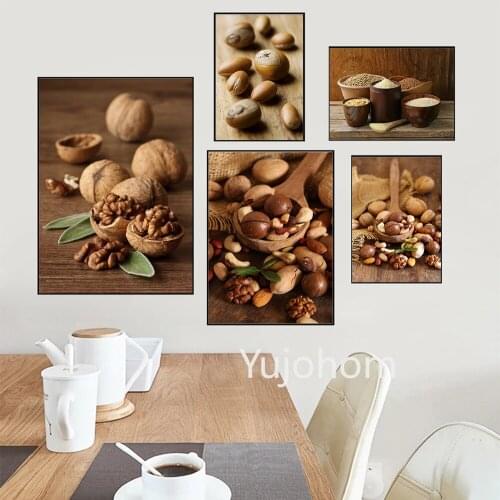 Canvas Painting Kitchen Wall Art Nuts Tasty and Healthy Food Pictures Modular HD Print and Poster Restaurant Wall Home Decora