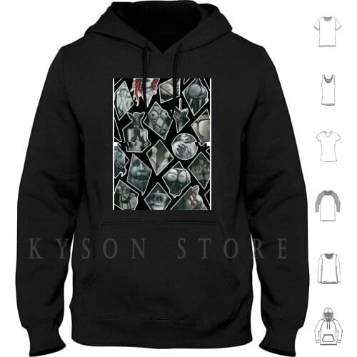 Kink Collage Collection Hoodie long sleeve Cotton Kink Spank Bdsm Gag Whip Bondage Cuffs Rope Bbw Plus Size