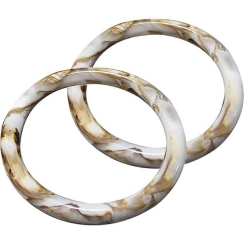 649D 2pcs Ring Design Resin Purse Handle for Bag Making Handle Replacement DIY Crafts Women Girls