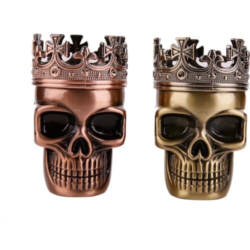 Skull Design Metal Teeth Grinder 3 Parts 43mm Tobacco Herb Grinder Weed Smoking Accessories