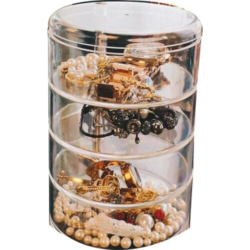 Multifunctional Storage Box Jewelry Box Multi-layer Ring Earring Storage Box Transparent Rotating Jewelry Box Organizer