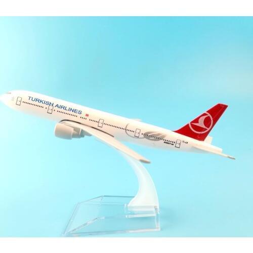 Turkish Airlines Boeing 777-300 16cm model airplane kits child Birthday gift plane models toys Free Shipping Christmas gift