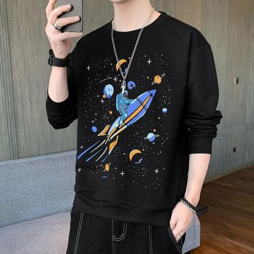 Mens Hoodies Long Sleeve O-Neck Sweatshirt 2021 Spring Autumn Streetwear Slim Pullovers Homme Harajuku Tops Cloth 3XL Big Size