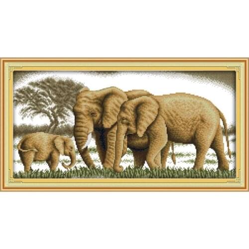 A happy family cross stitch kit 14ct 11ct pre stamped canvas embroidery DIY handmade needlework