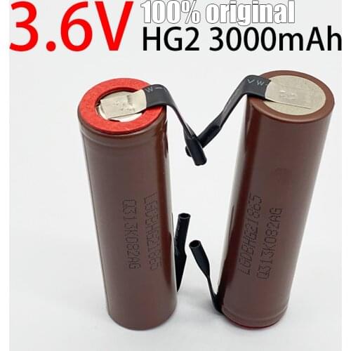 Mkepa new HG2 18650 3000mAh battery 18650hg2 3.6V discharge 20a, dedicated to Hg2 Battery + DIY nickel