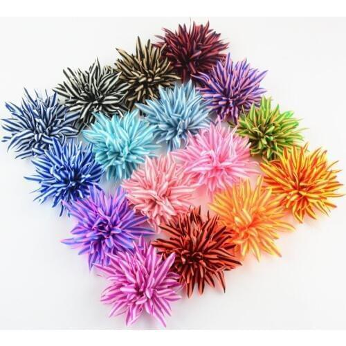 Wholesale 500pcs/lot 7.5cm Artificial Striped Chiffon Flower for Hair Accessories Headband Decoration WITHOUT CLIP TH209