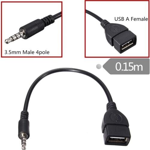 USB 2.0 OTG To Jack 3.5 AUX Audio Converter Adapter Male To Female Aux Cables For Car MP3 Speaker Disk USB Flash Drive 0.2m