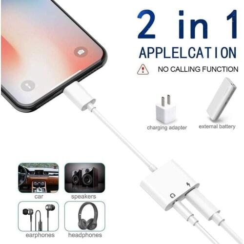 Suitable for Apple product Audio Adapter Two in One Lighting to 3.5mm Headset Charging and Listening Adapter