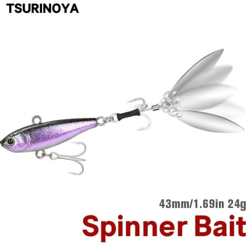 TSURINOYA Fishing Lure Spinner Bait Long Casting TA 43mm 24g 360° Metal VIB JIG Saltwater Sinking Seabass Full Fishing Tackle