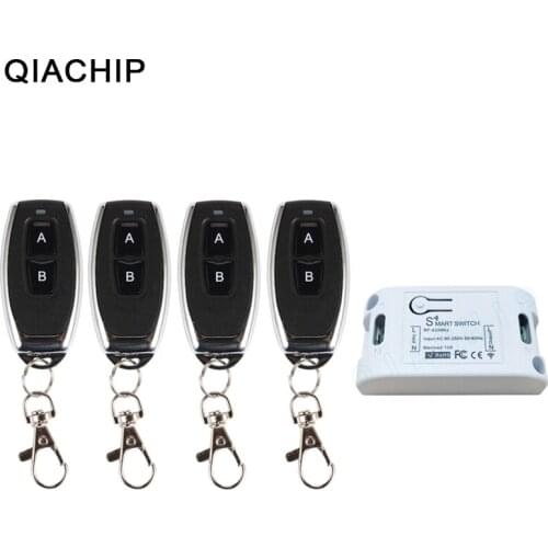 QIACHIP 433Mhz 220V 1CH Wireless Remote Control Switches Relay Receiver Module Remote Controller Light Lamp RF Transmitter