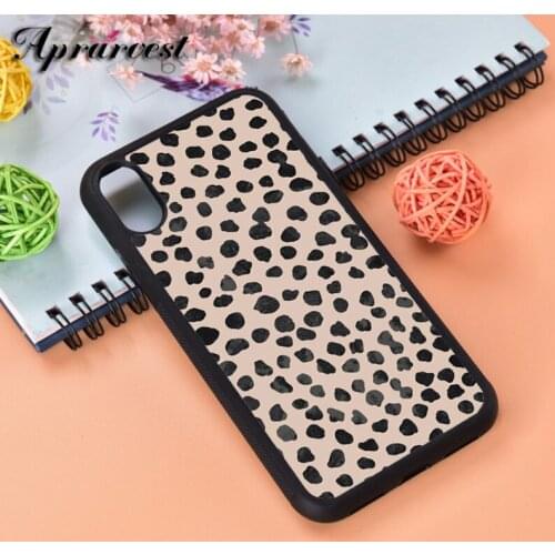 Aprarvest Silicone Rubber Phone Case Cover For iPhone 6 6S 7 8 PLUS X XS XR 11 12 MINI PRO MAX Leopard Print Beige Black