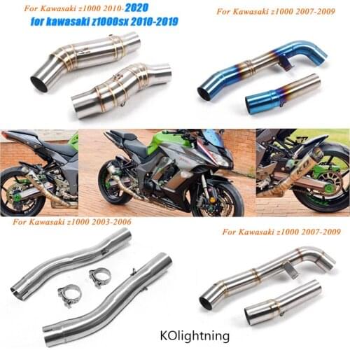 Motorcycle 51MM Middle Connecting Pipe Lossless link Silencer System For Kawasaki Z1000 2003-2020 Z1000SX 2010-2019