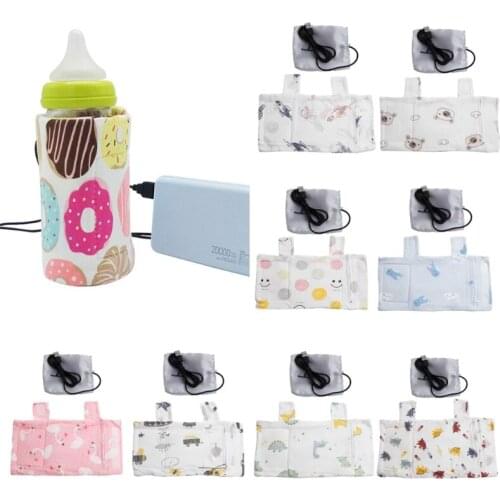 USB Milk Water Warmer Travel Stroller Baby Bottle Insulated Bag Newborn Feeding Nursing Bottle Heater H3CD