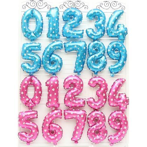 1 PCS 16 32inch Number Balloon Blue Red Pink Number Aluminium Foil Balloons Baby Shower Happy Birthday Party Wedding