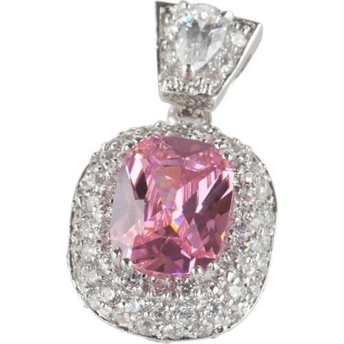 SHUNXUNZE couple jewellery pendants charms gifts Engagement Wedding Pink Blue Cubic Zirconia Hyperbole Rhodium Plated R466 R469