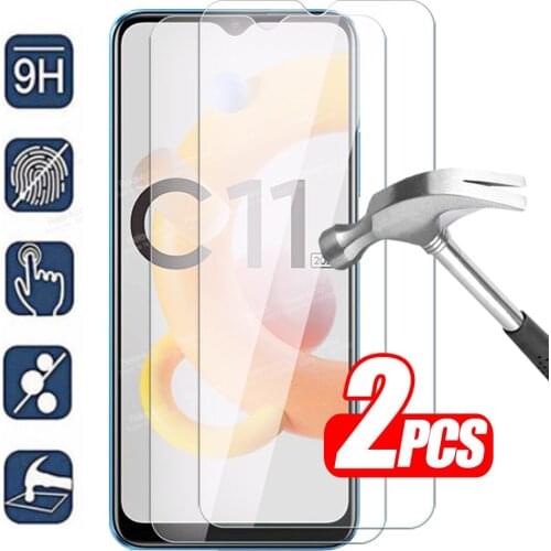 2pcs Tempered Protective Glass For Oppo Realme C11 2021 Glass Screen Protector For RealmeC11 Realmy C 11 6.52" Phone Cover Film