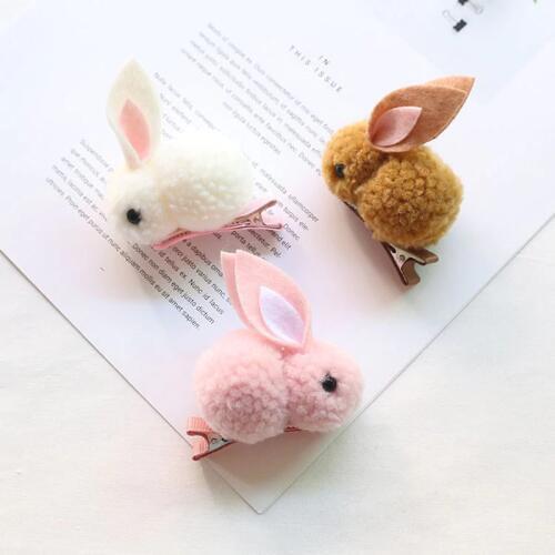 Cute Hair Ball Rabbit Hair Clip Childrens Girl Animal Hairpins Korea Simple Hair Accessories Headwear Barrette Stick Hairpin