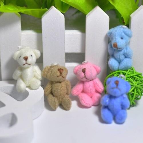 1PCS Kawaii Small Bears Plush Soft Toys Pearl Velvet Dolls Gifts Mini Teddy Bear