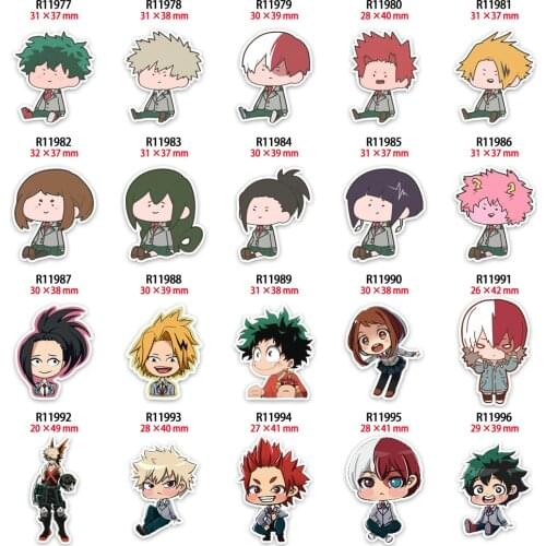 10pcs Japan Comic My hero Planar Resin Cartoon Character Acrylic Charms Cabochon Printed for Keychain