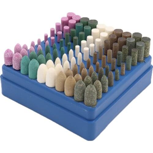 100PCS Mixed Wool Felt Polishing Buffing Wheels 3MM Shank Rubber Mounted Point Grinding Head Dremel Rotary Tools