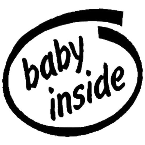 15.5X14.1CM BABY INSIDE Funny Black/Silver Vinyl Decal Car Sticker Car-styling S8-0710