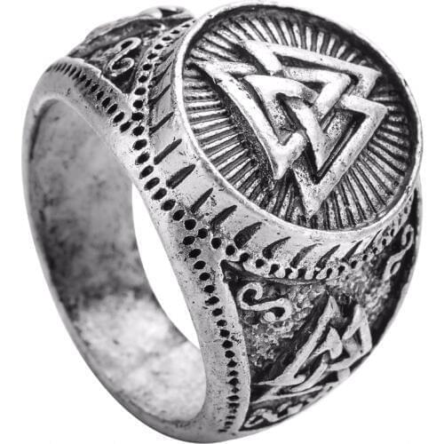 2020 Fashion Jewelry Antique Bronze Scandinavn Odin Symbol Anel Viking Rings Anillo Valknut Stainless Steel Rings For Men