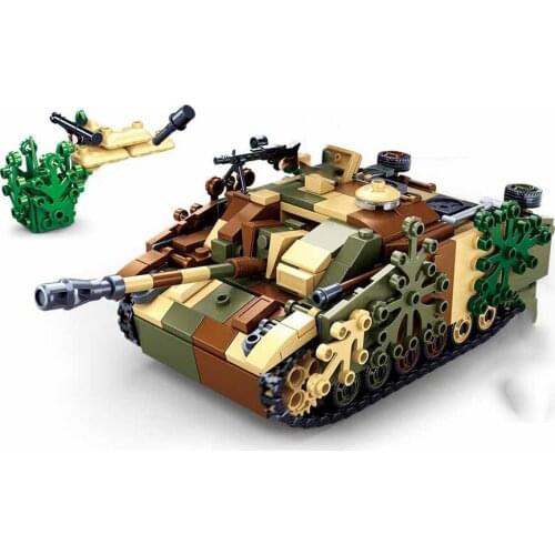 2021 World War 2 WW2 Army Military Soldier City Police SWAT German SturmgeschüTz III Tank Building Blocks Bricks Kids Toys Gift