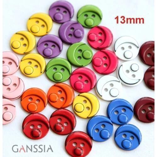 80pcs/lot Size:13mm Kawaii clown face design resin button Candy colors baby face buttons Sewing accessories(ss-1276)