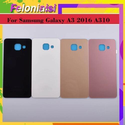 10Pcs/lot For Samsung Galaxy A3 2016 A310 A310F A3100 Housing Battery Door Rear Back Glass Cover Case Chassis Shell Replacement