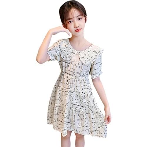 Kids Dresses For Girls Floral Pattern Girls' Dresses Casual Kids Dress Summer Childrens Clothing 6 8 10 12 14