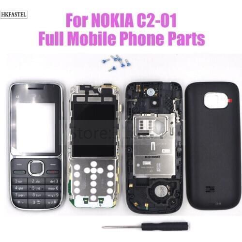 For Nokia C2-01 C2 01 Mobile phone Motherboard with Full housing keypad LCD Display Battery Charger Replace Parts